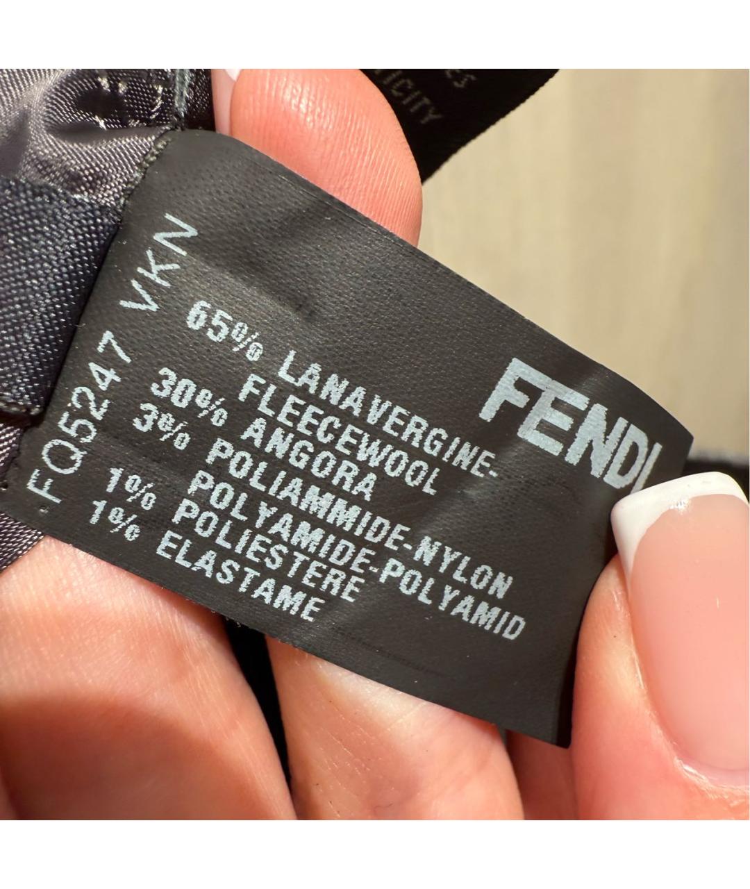 FENDI Антрацитовая шерстяная юбка миди, фото 6