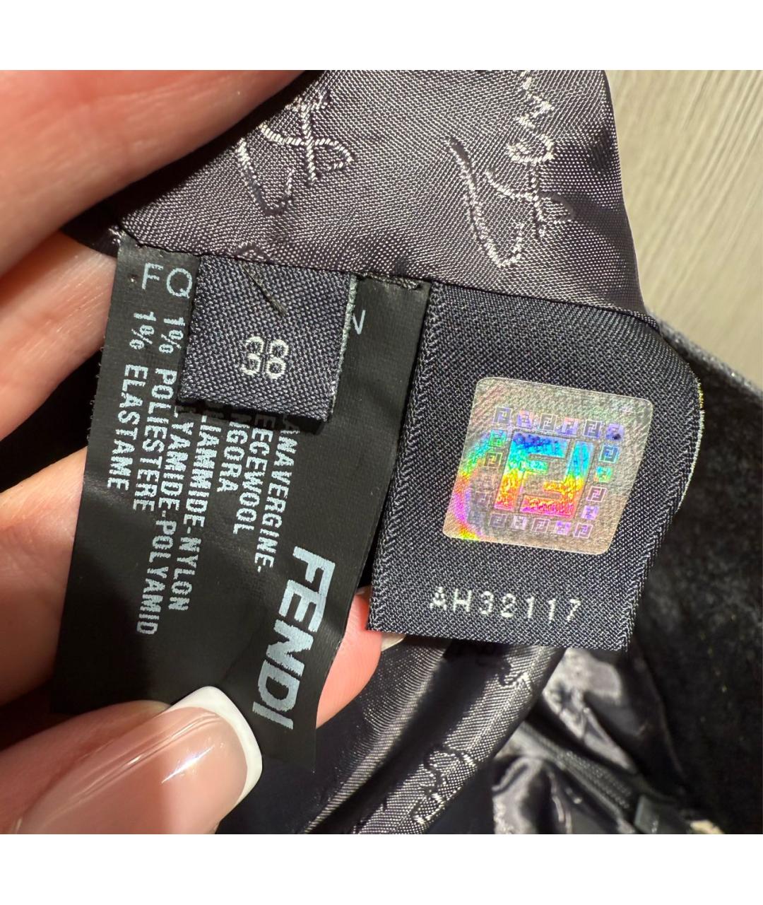 FENDI Антрацитовая шерстяная юбка миди, фото 5