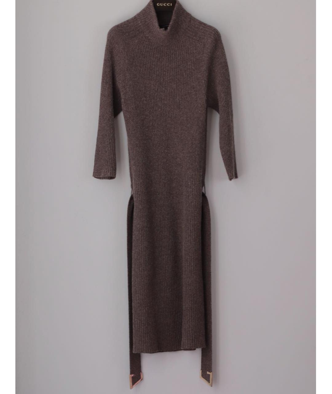 GUCCI Коричневое кашемировое повседневное платье, фото 2