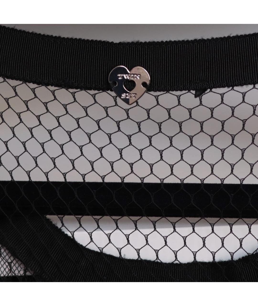 TWIN-SET Черное полиэстеровое коктейльное платье, фото 7