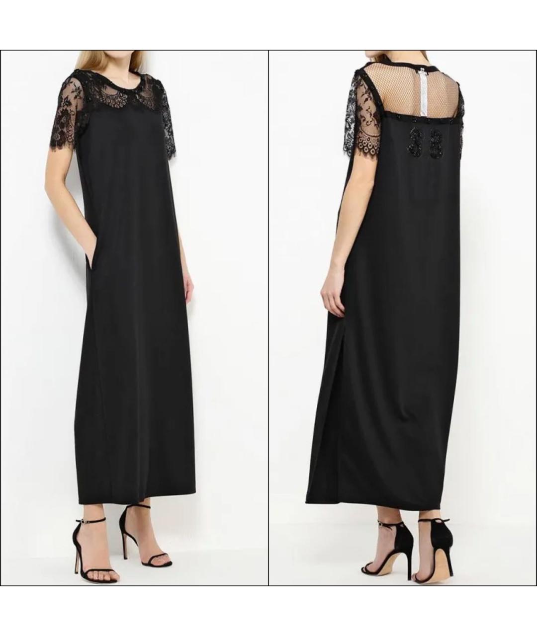 TWIN-SET Черное полиэстеровое коктейльное платье, фото 8