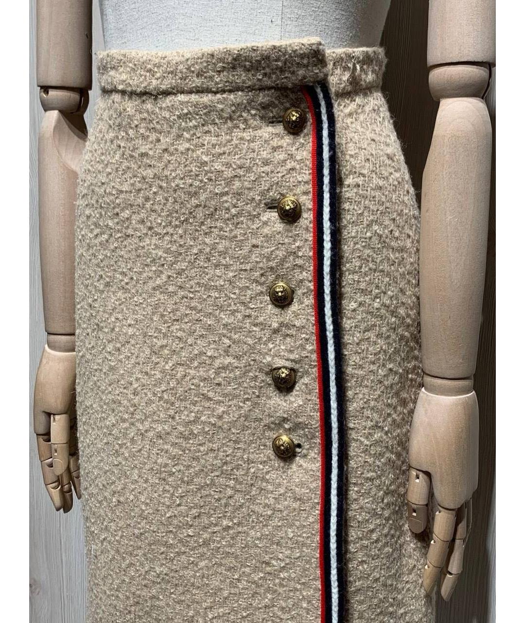 GUCCI Бежевая шерстяная юбка миди, фото 2