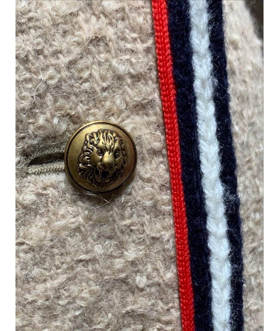 GUCCI Бежевая шерстяная юбка миди, фото 3