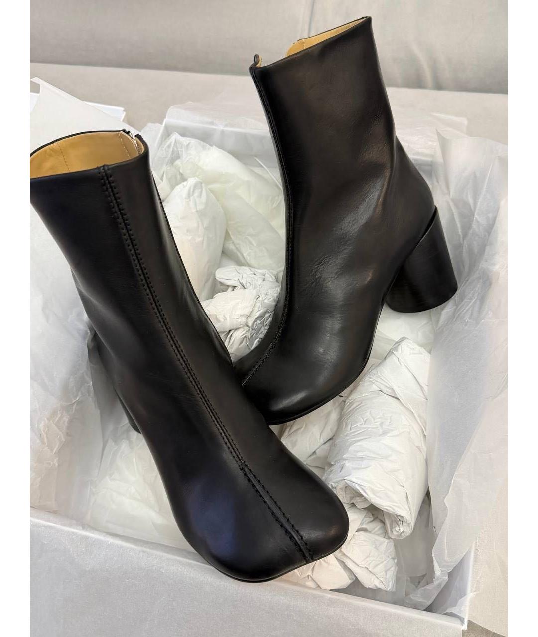 MM6 MAISON MARGIELA Черные кожаные ботильоны, фото 2