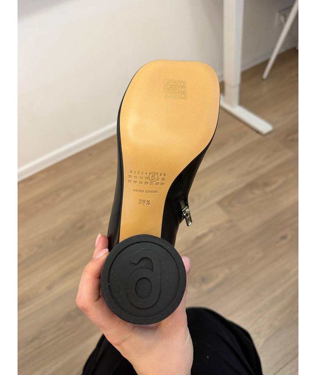 MM6 MAISON MARGIELA Черные кожаные ботильоны, фото 3