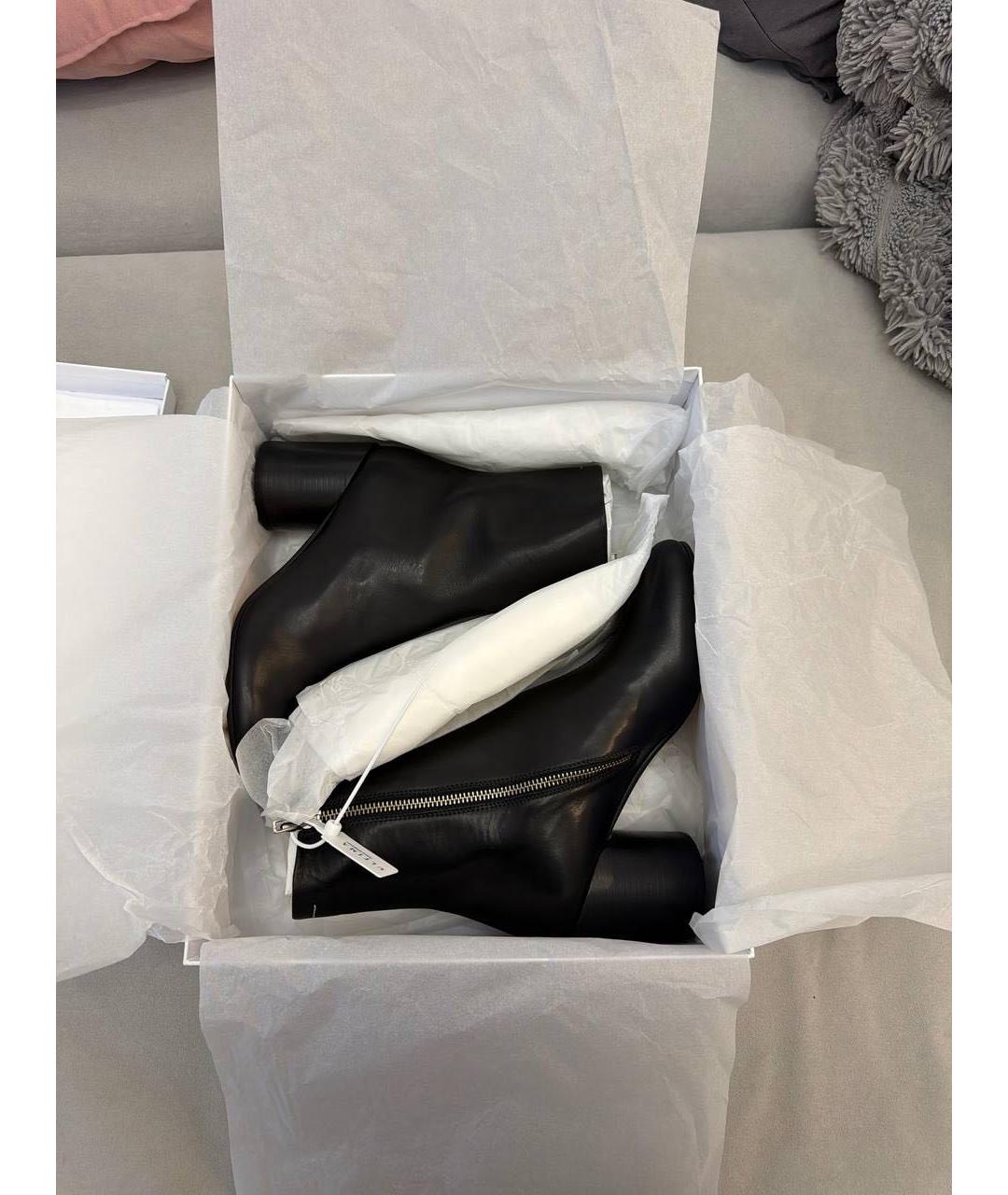 MM6 MAISON MARGIELA Черные кожаные ботильоны, фото 6