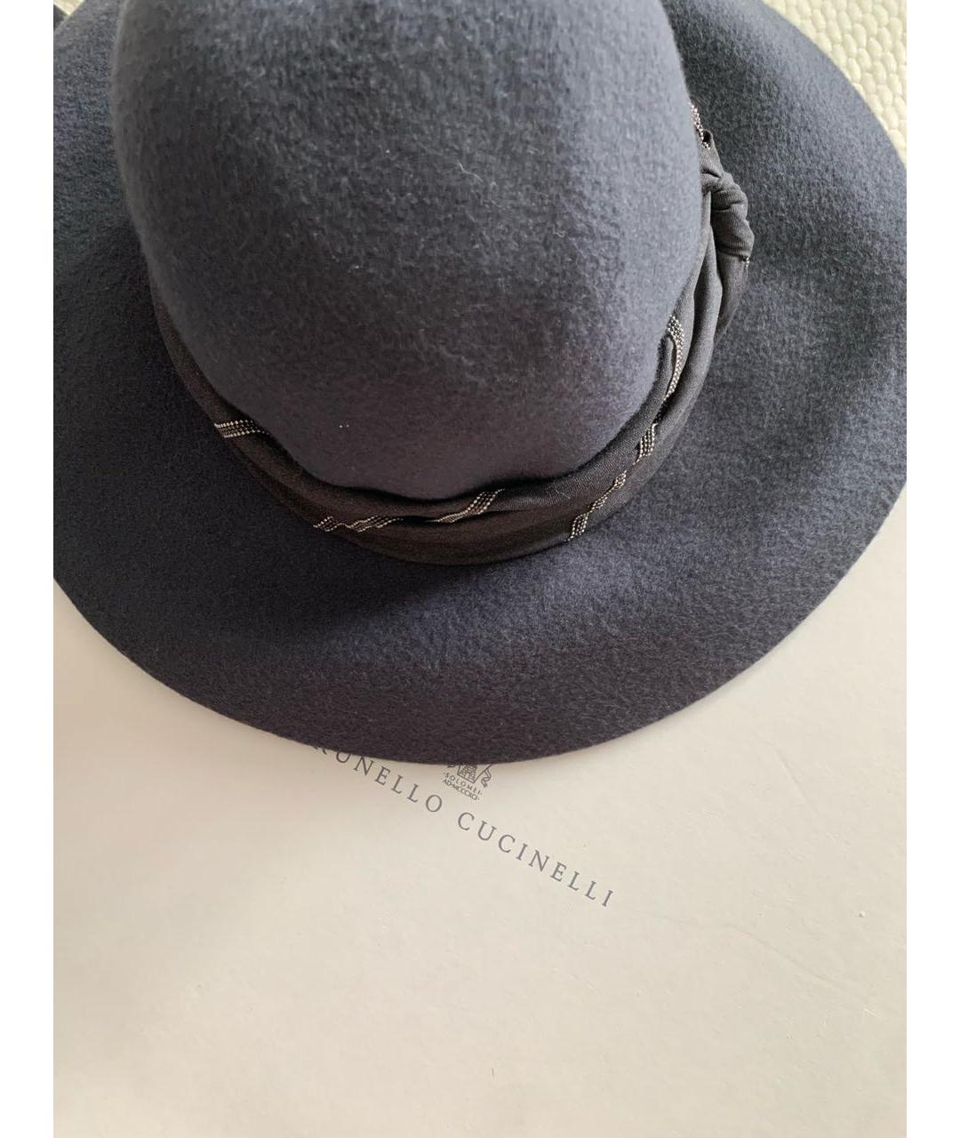 BRUNELLO CUCINELLI Антрацитовая кашемировая шляпа, фото 4
