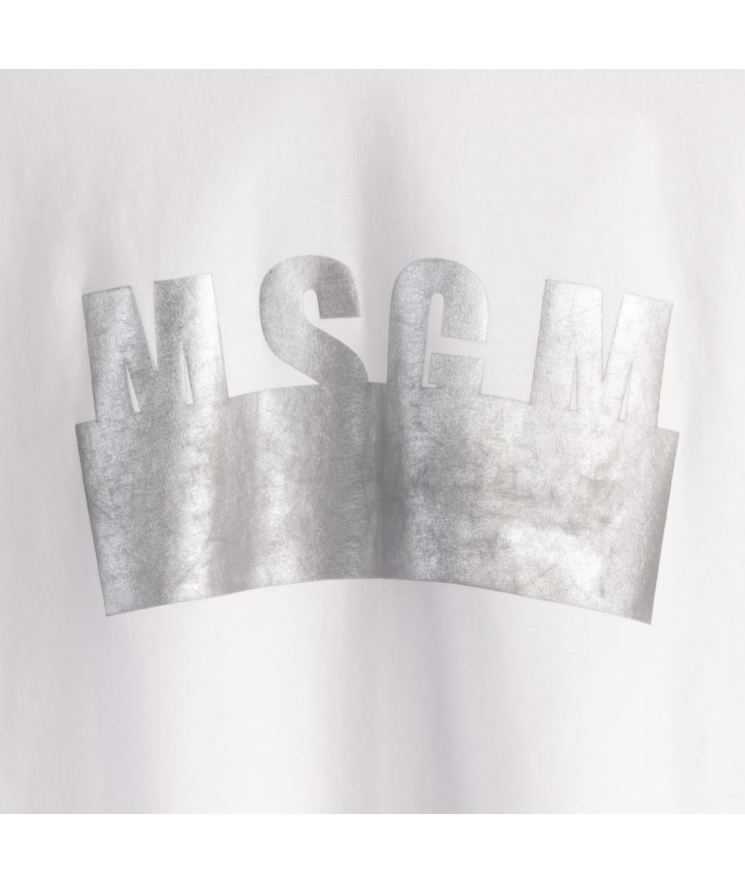 MSGM Белая хлопковая футболка, фото 4