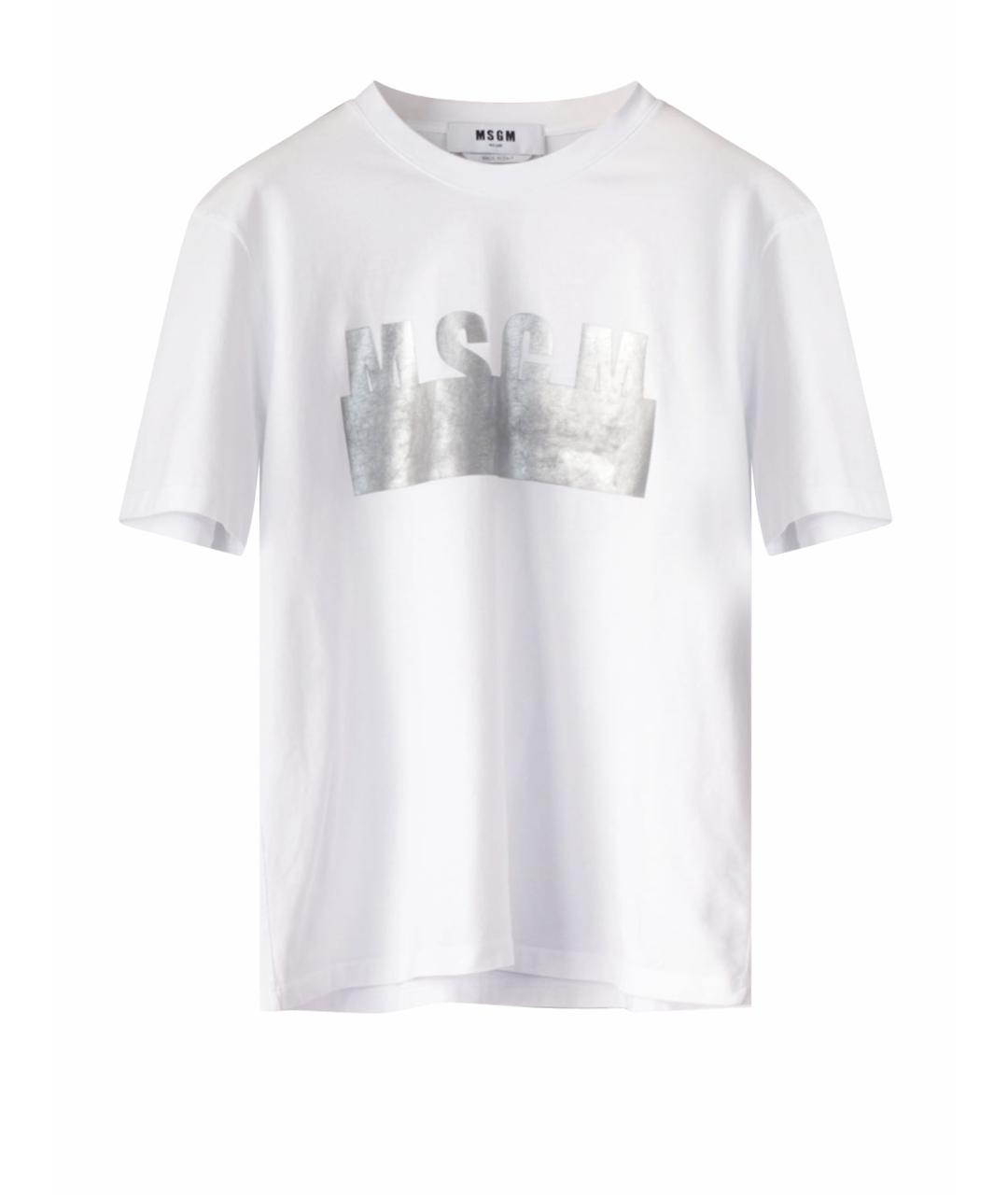 MSGM Белая хлопковая футболка, фото 1