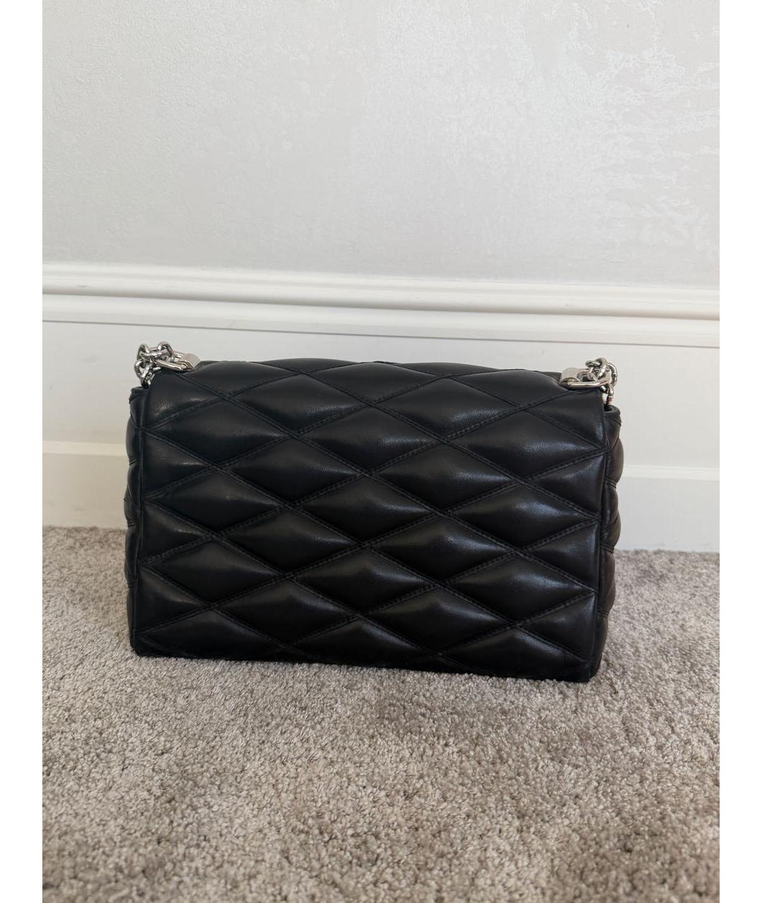 LOUIS VUITTON Черная кожаная сумка через плечо, фото 3