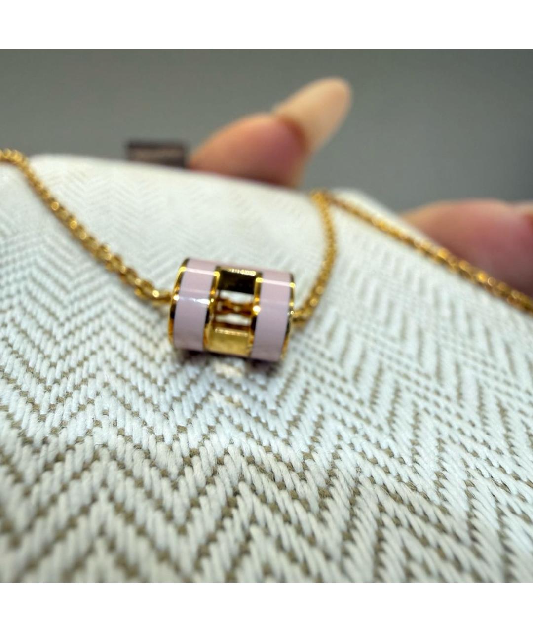 HERMES Розовое металлическое колье, фото 4