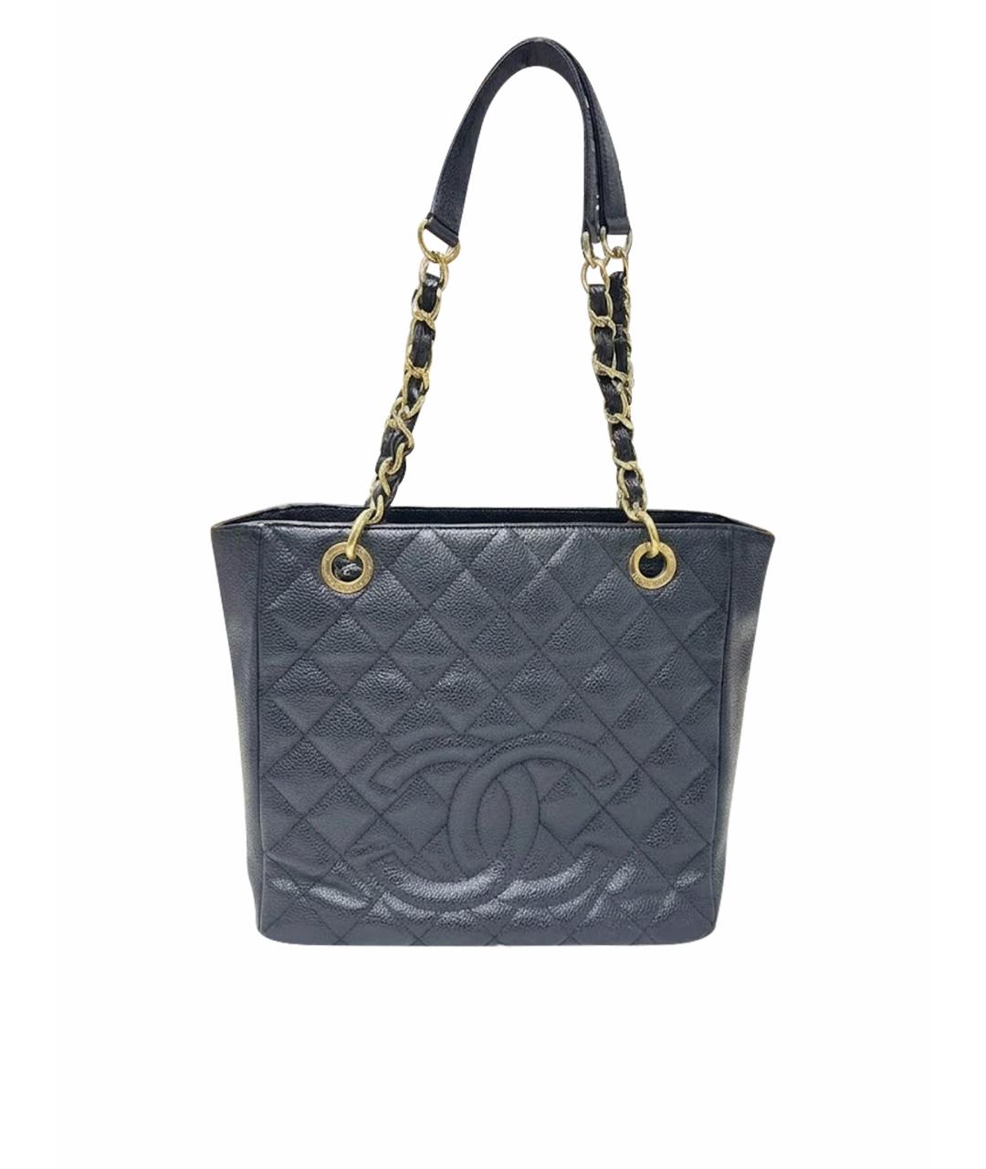 CHANEL Черная кожаная сумка тоут, фото 1