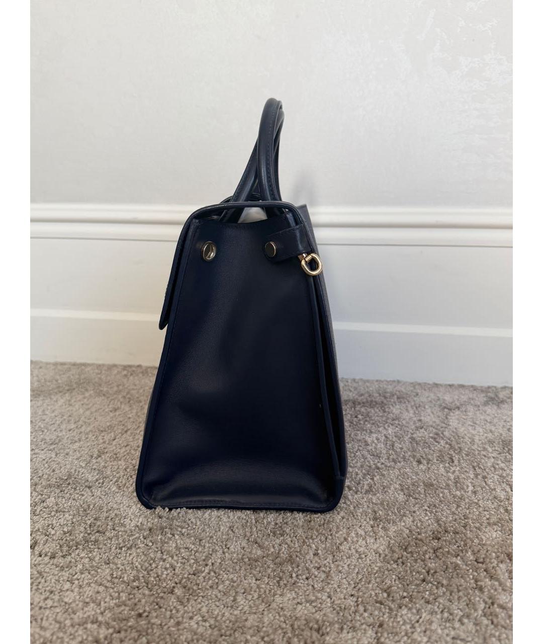 CHRISTIAN DIOR Синяя кожаная сумка с короткими ручками, фото 2