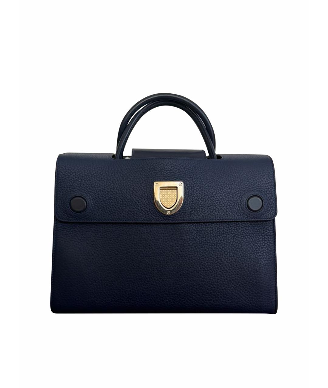 CHRISTIAN DIOR Синяя кожаная сумка с короткими ручками, фото 1