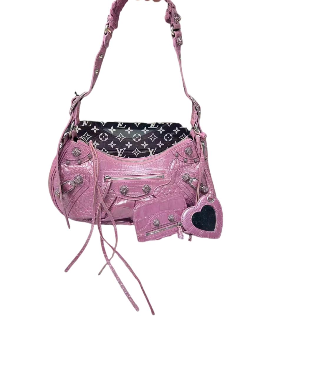 BALENCIAGA Розовая кожаная сумка через плечо, фото 6