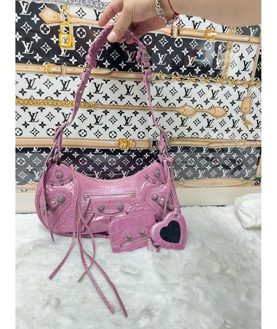 BALENCIAGA Розовая кожаная сумка через плечо, фото 2