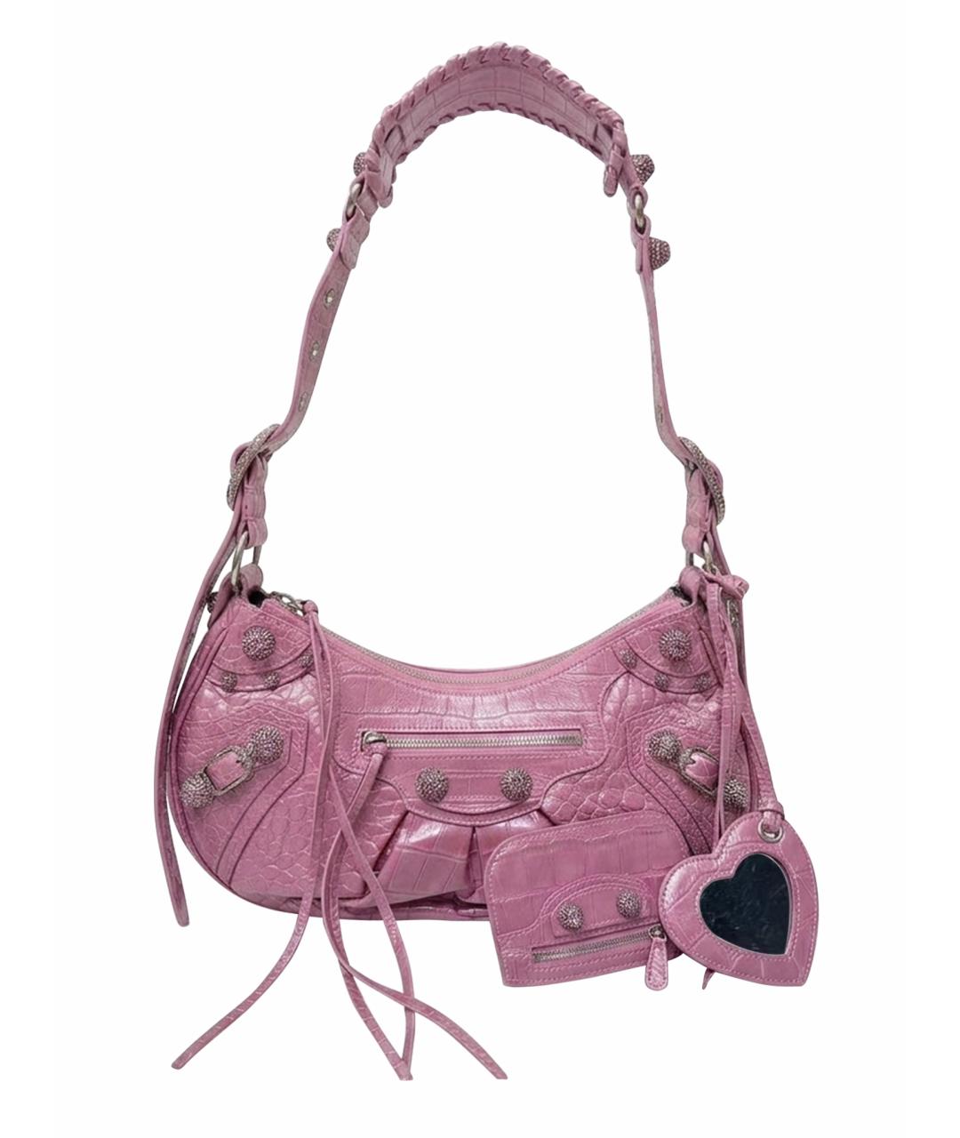 BALENCIAGA Розовая кожаная сумка через плечо, фото 1
