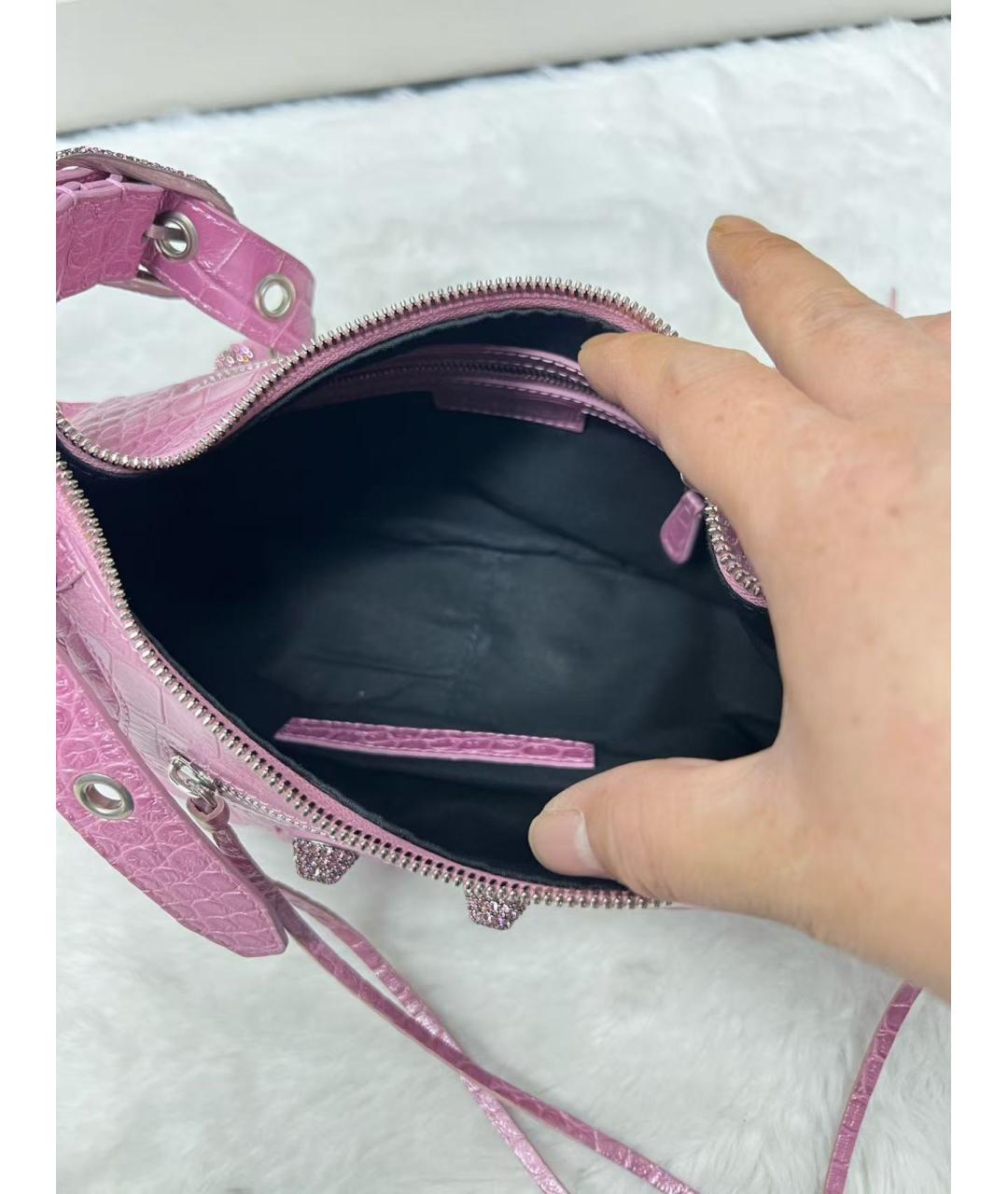 BALENCIAGA Розовая кожаная сумка через плечо, фото 5