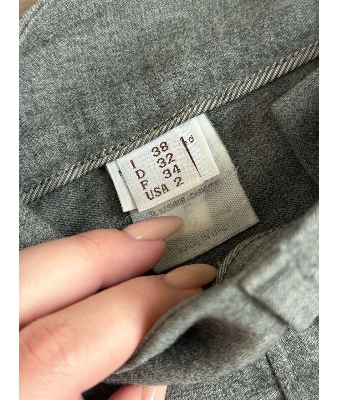 BRUNELLO CUCINELLI Серые шерстяные бриджи, фото 5