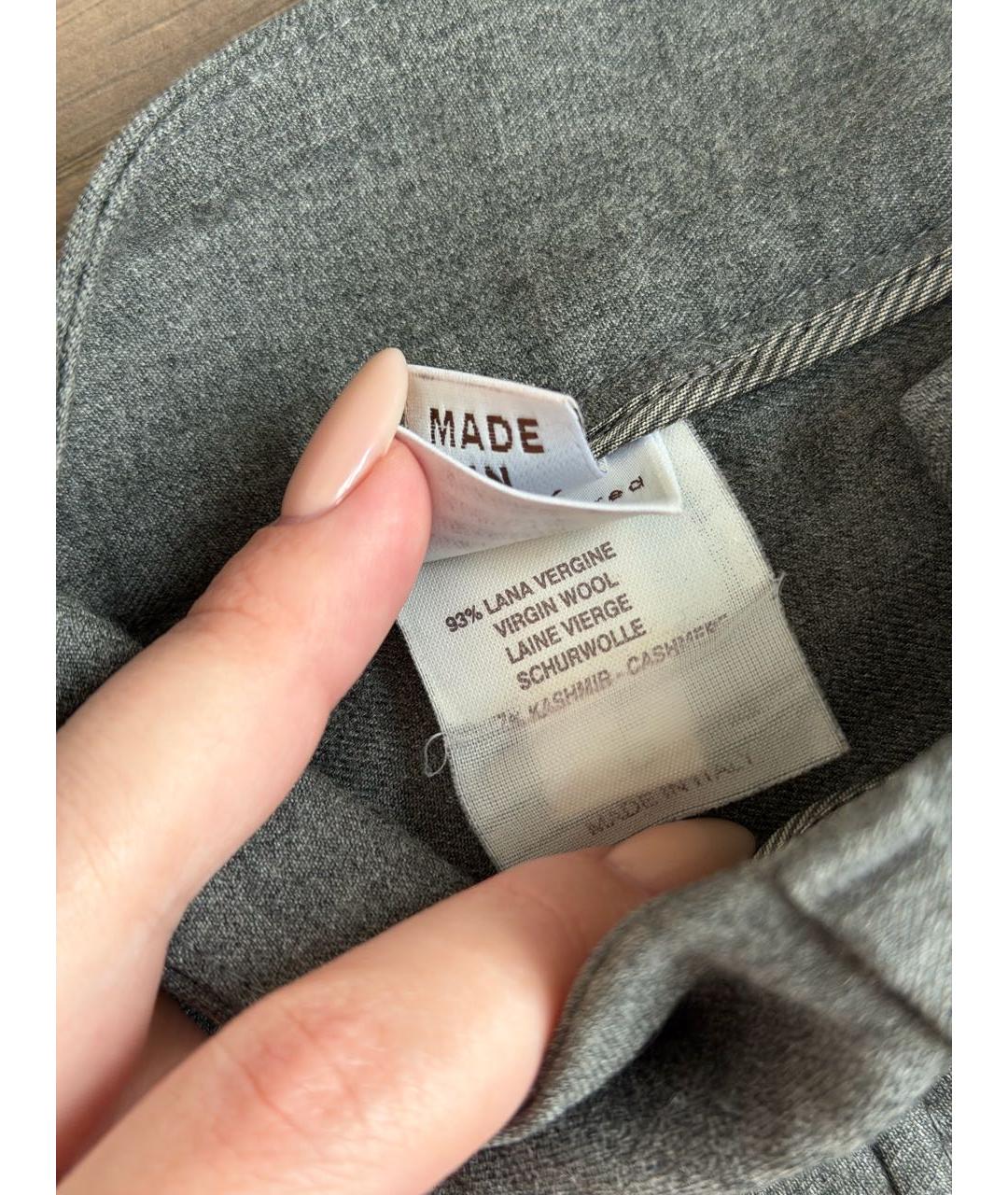 BRUNELLO CUCINELLI Серые шерстяные бриджи, фото 4