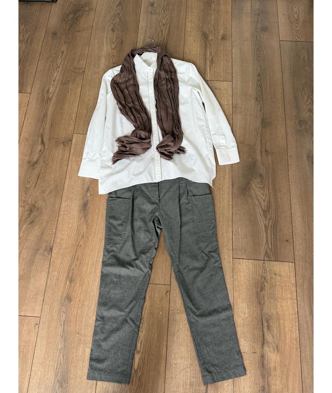 BRUNELLO CUCINELLI Серые шерстяные бриджи, фото 6