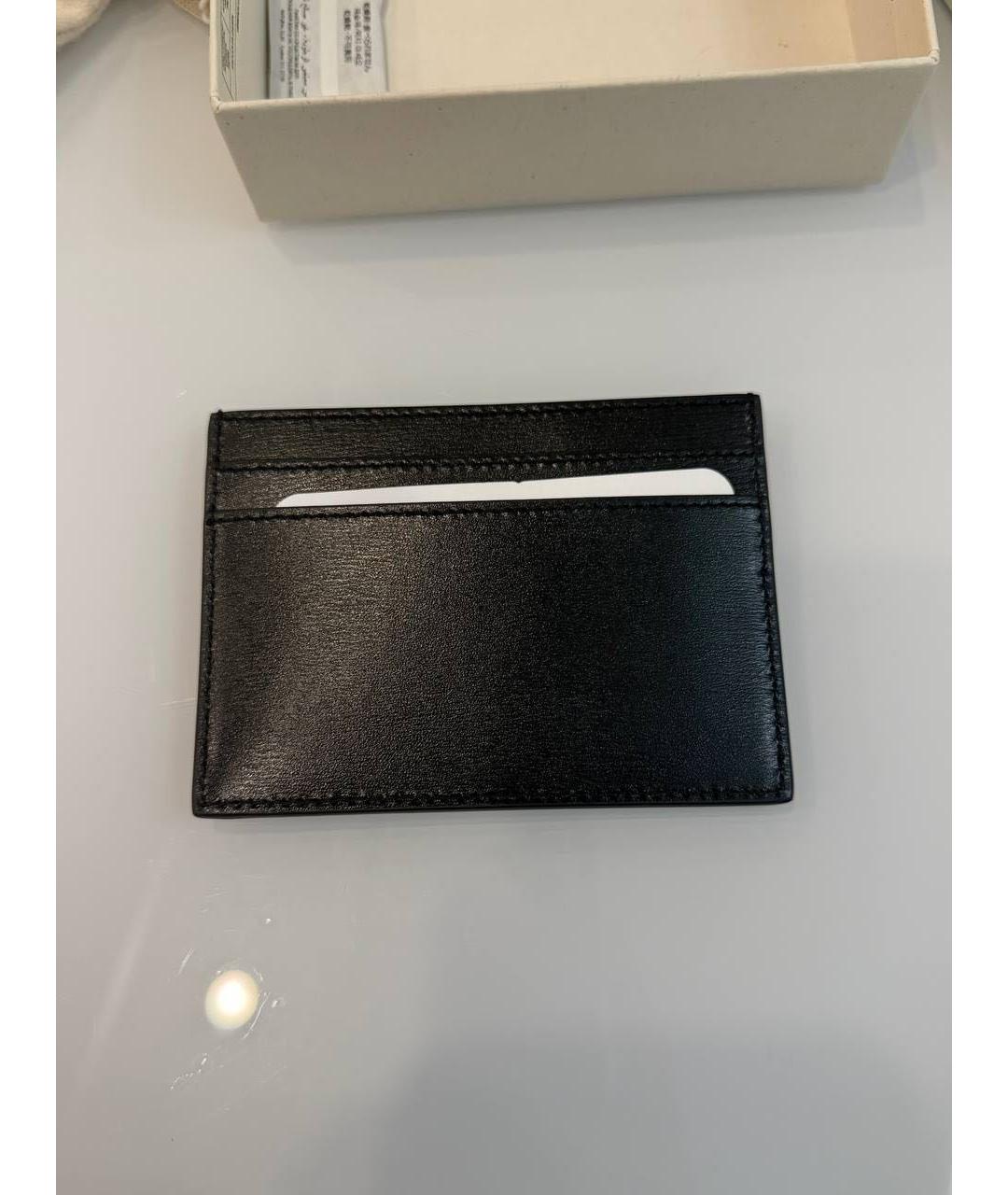 SAINT LAURENT Черный кожаный кардхолдер, фото 3