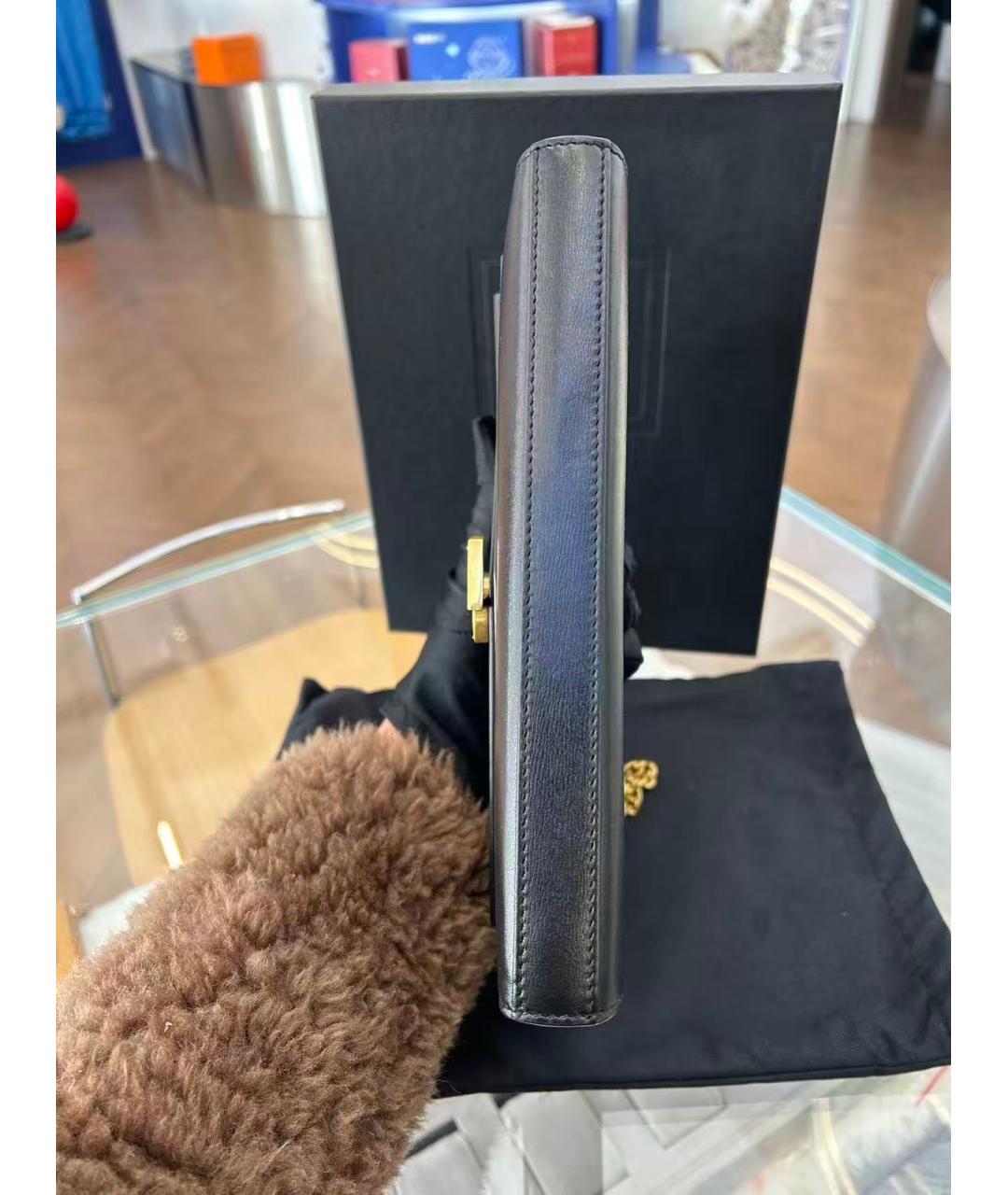 SAINT LAURENT Черная кожаная сумка через плечо, фото 5