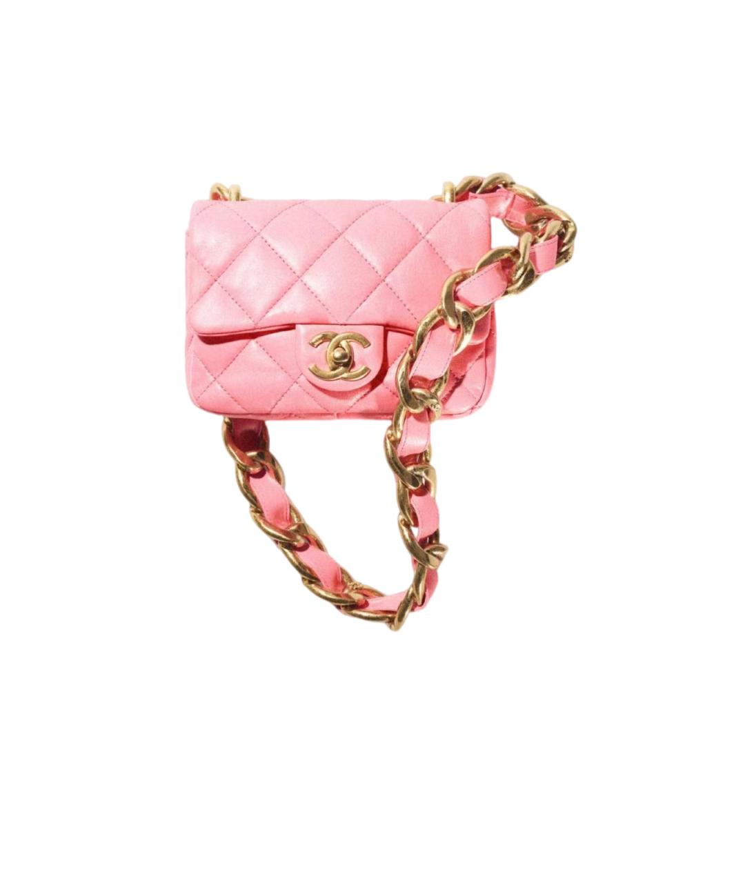 CHANEL Розовая кожаная сумка через плечо, фото 7