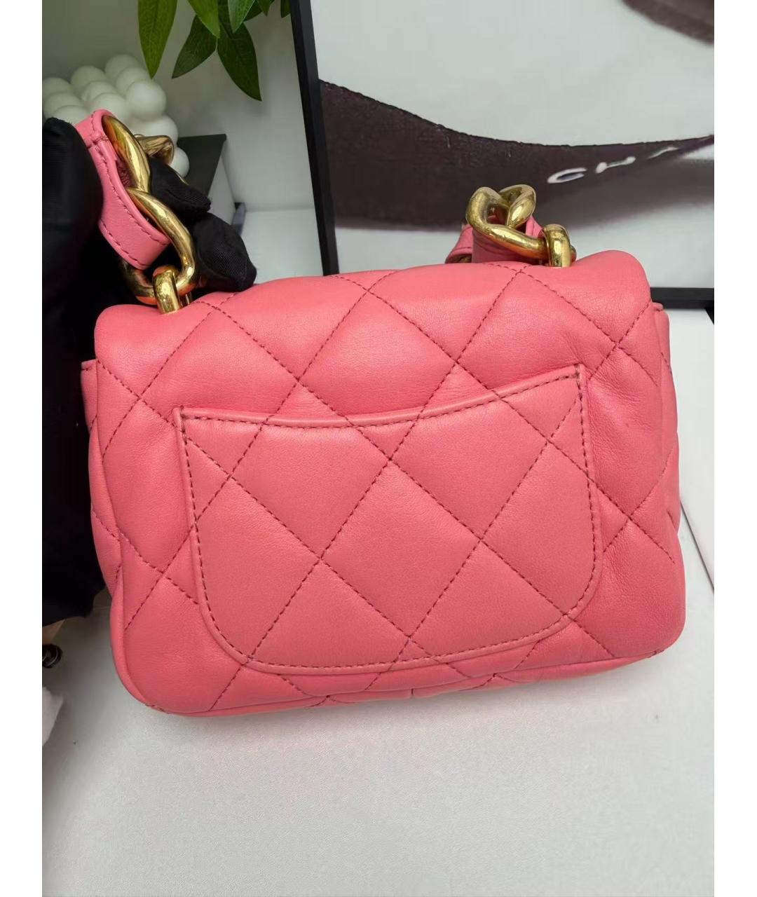 CHANEL Розовая кожаная сумка через плечо, фото 3