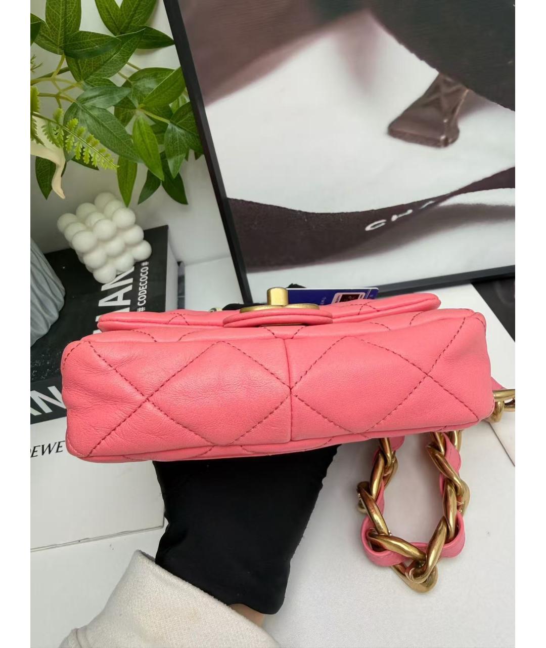 CHANEL Розовая кожаная сумка через плечо, фото 5