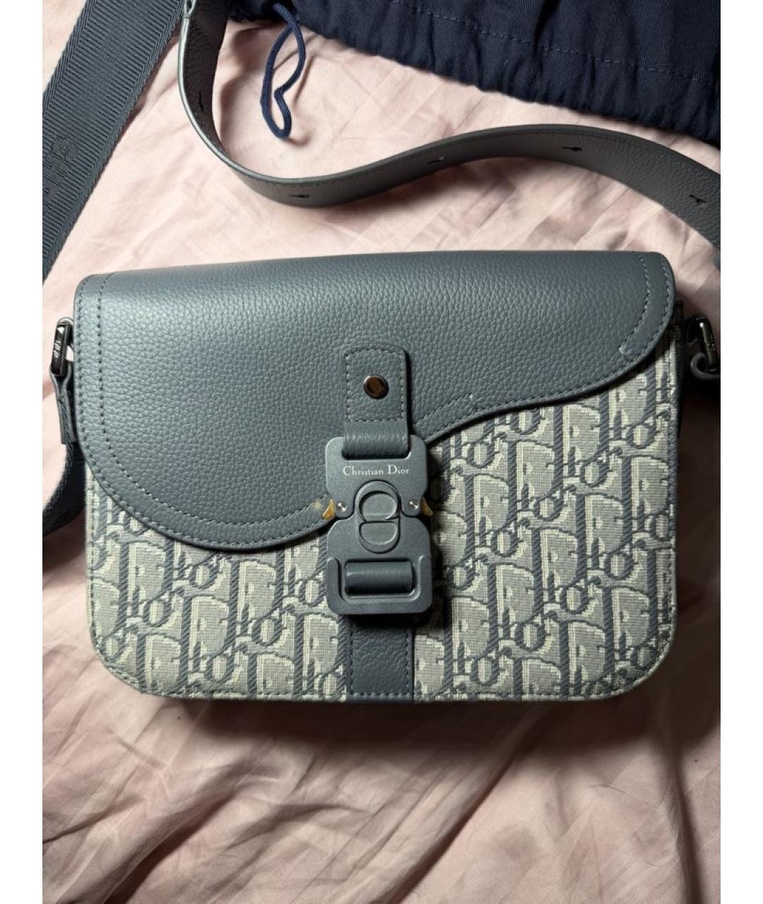 CHRISTIAN DIOR Серая кожаная сумка на плечо, фото 9