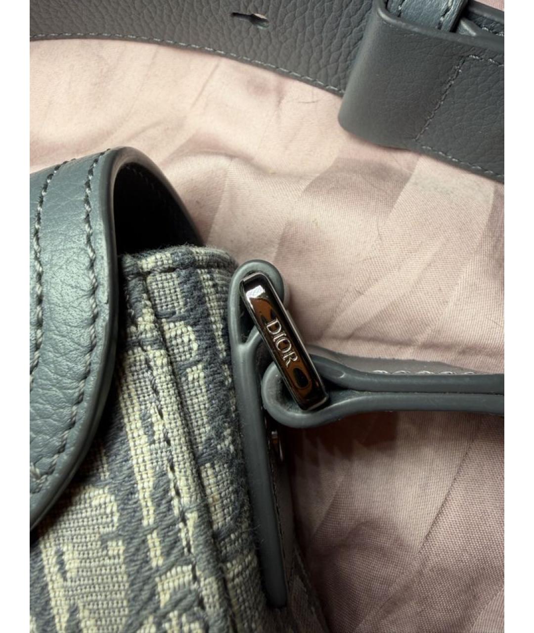 CHRISTIAN DIOR Серая кожаная сумка на плечо, фото 3