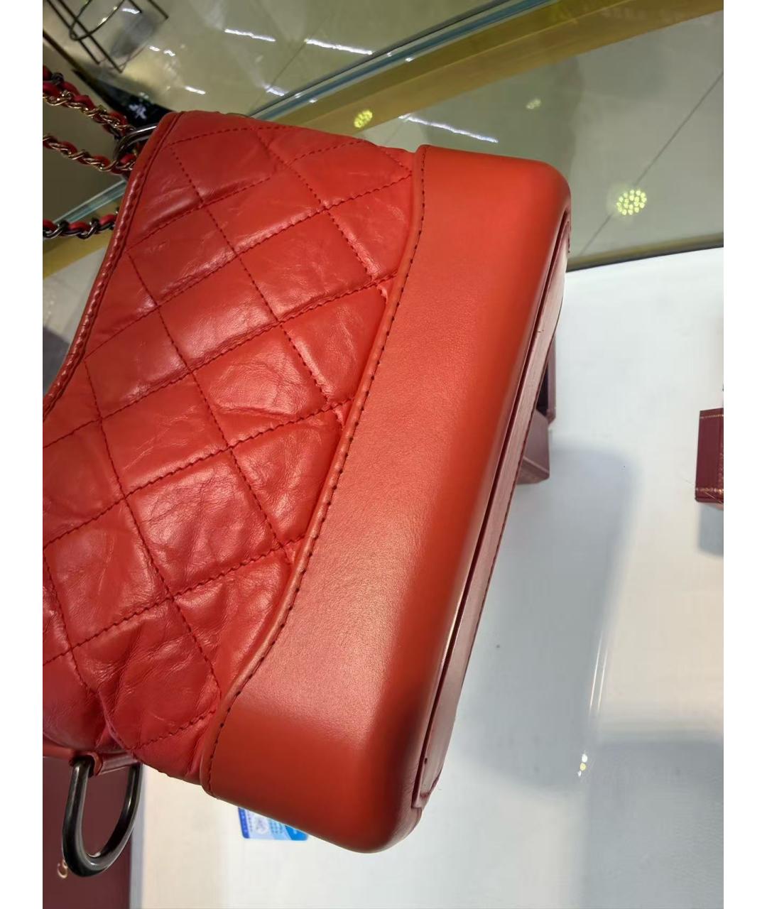 CHANEL Красная кожаная сумка через плечо, фото 6