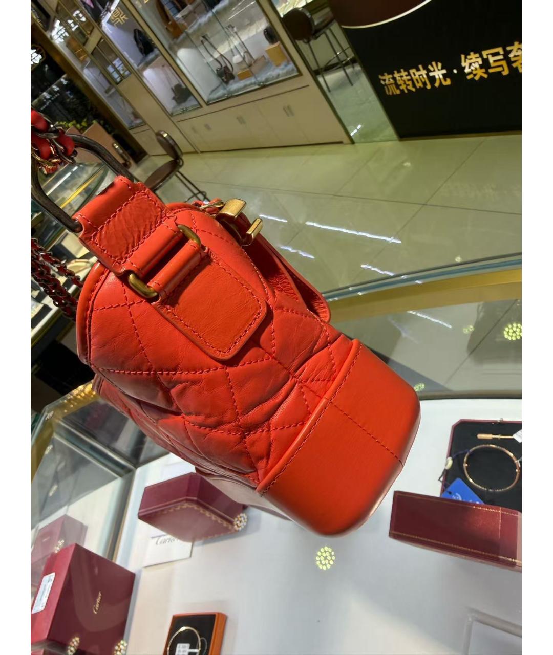 CHANEL Красная кожаная сумка через плечо, фото 4