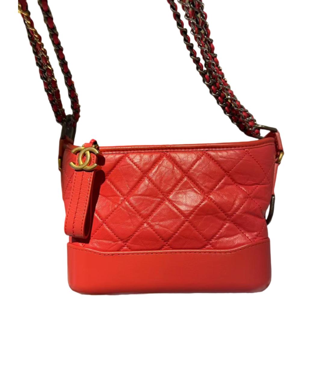 CHANEL Красная кожаная сумка через плечо, фото 7