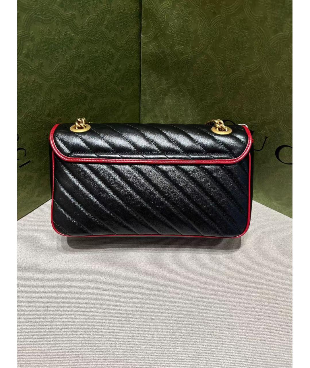 GUCCI Черная кожаная сумка через плечо, фото 3