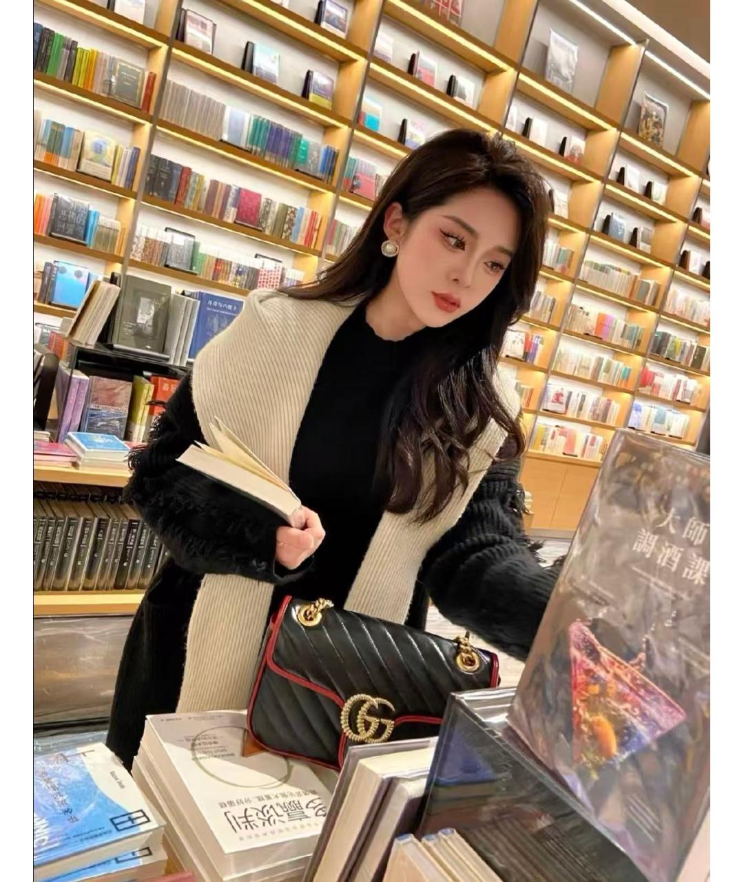 GUCCI Черная кожаная сумка через плечо, фото 7