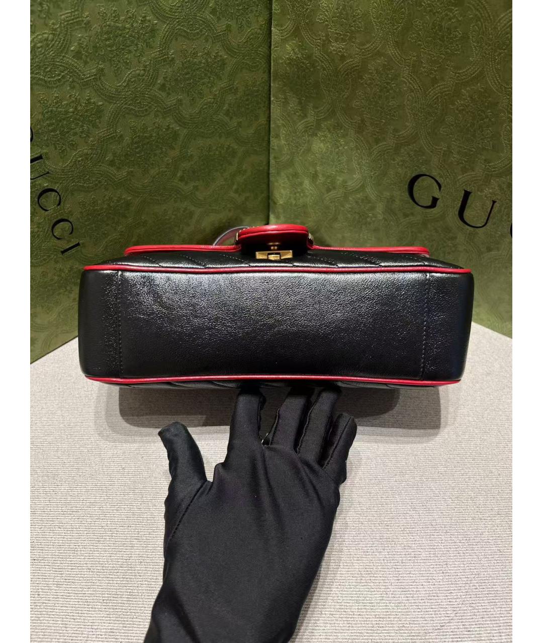 GUCCI Черная кожаная сумка через плечо, фото 5