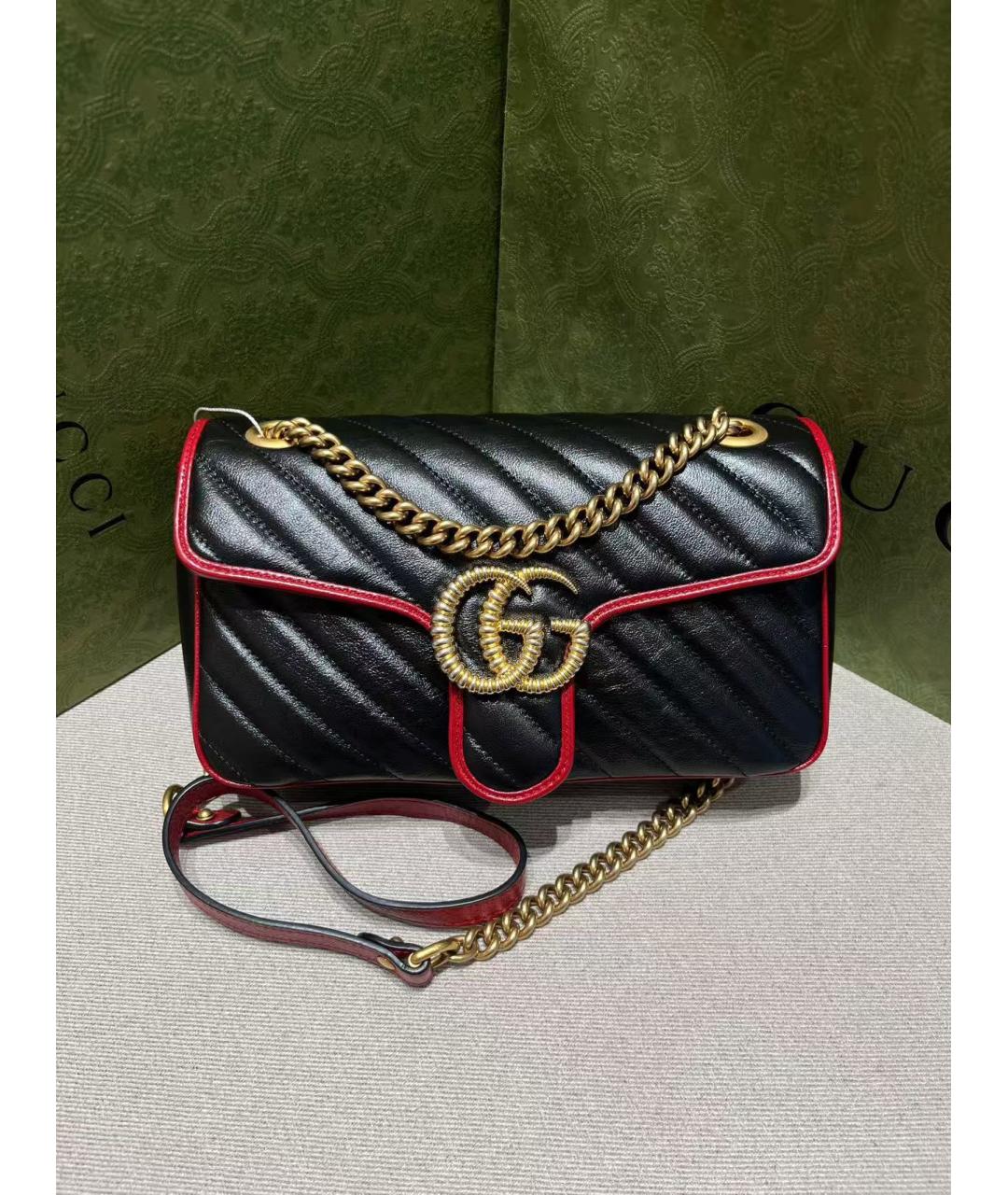 GUCCI Черная кожаная сумка через плечо, фото 2