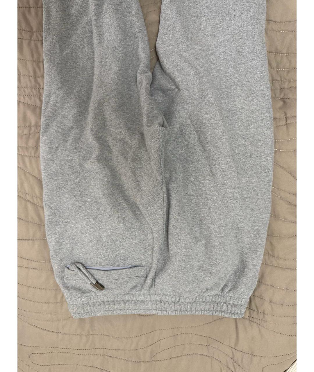 JACQUEMUS Серые хлопковые брюки широкие, фото 5