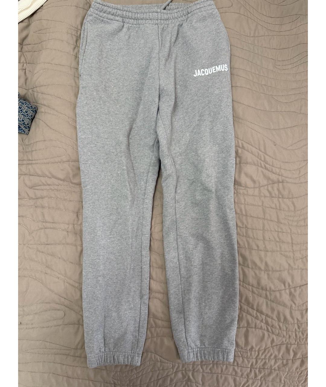 JACQUEMUS Серые хлопковые брюки широкие, фото 6