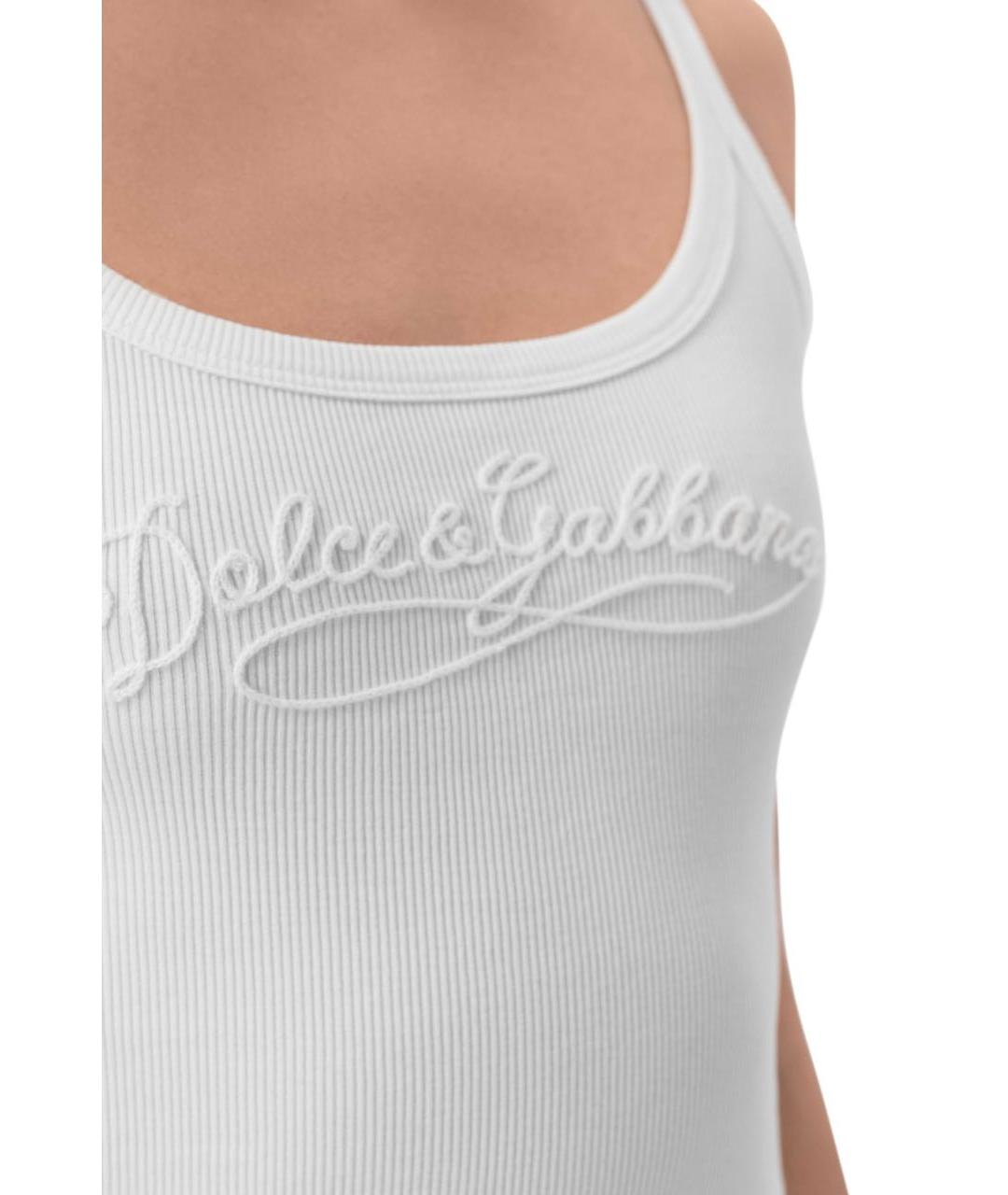 DOLCE&GABBANA Белая хлопковая майка, фото 4