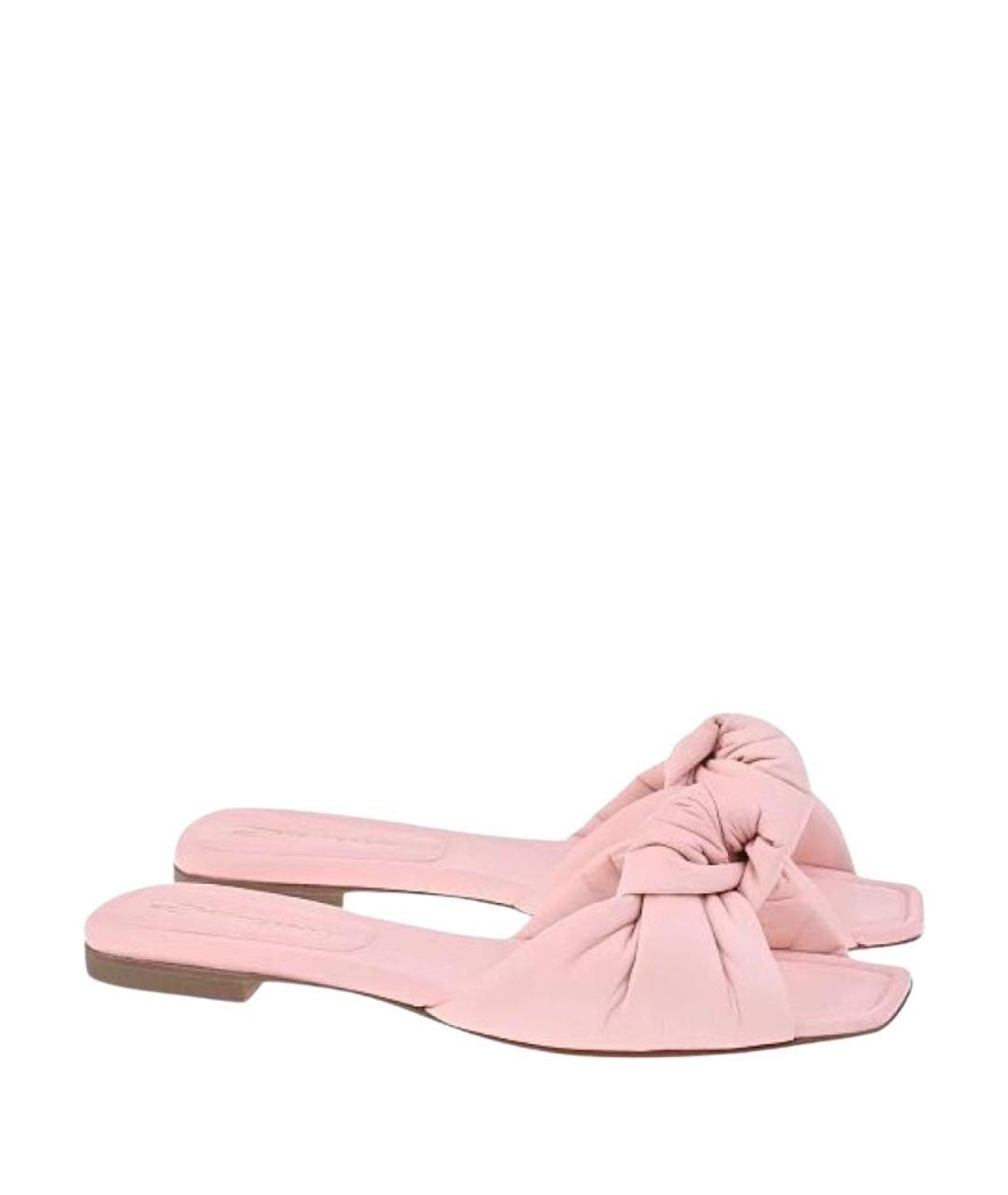 SANTONI Розовые кожаные шлепанцы, фото 2