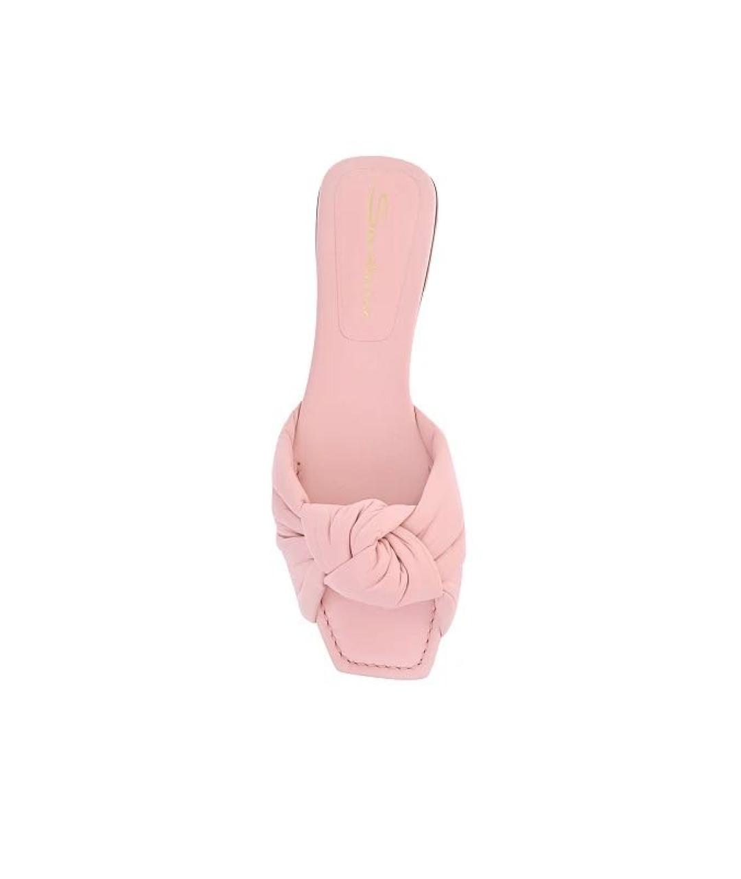 SANTONI Розовые кожаные шлепанцы, фото 4