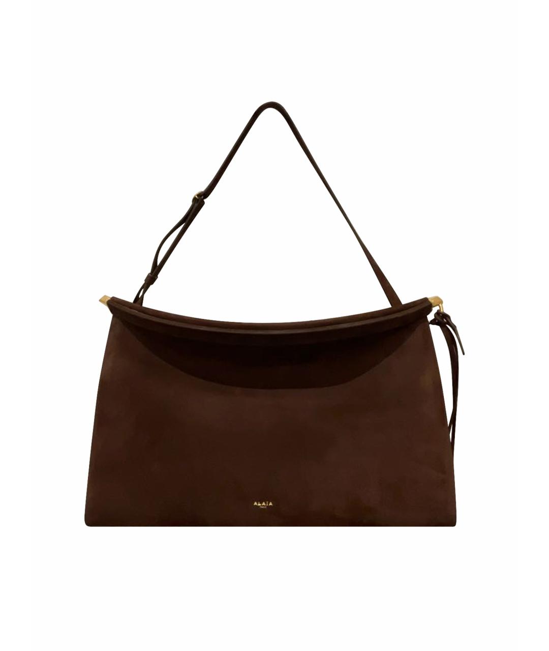 ALAIA Коричневая замшевая сумка с короткими ручками, фото 1