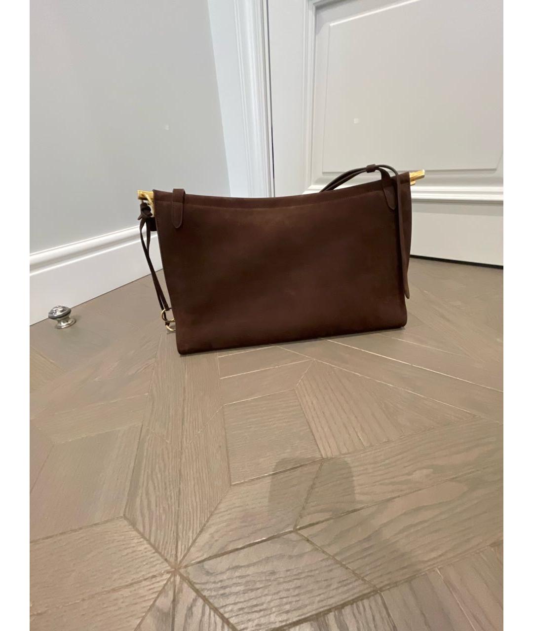 ALAIA Коричневая замшевая сумка с короткими ручками, фото 3