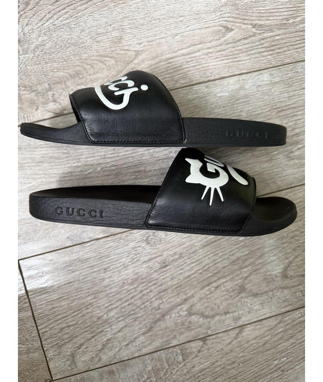 GUCCI Черные шлепанцы, фото 8
