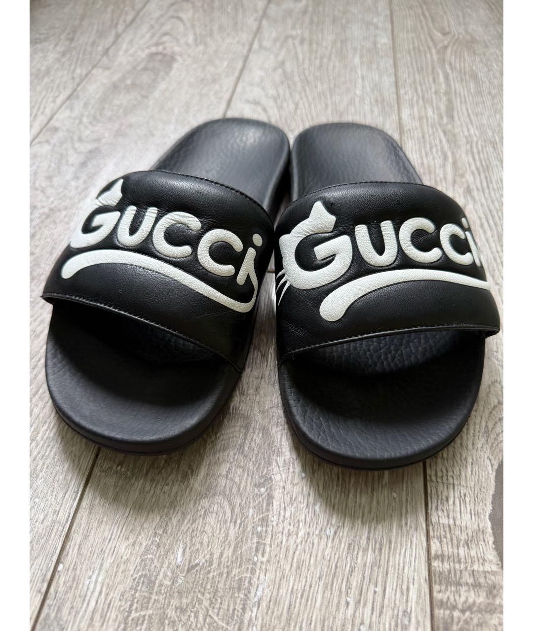 GUCCI Черные шлепанцы, фото 3