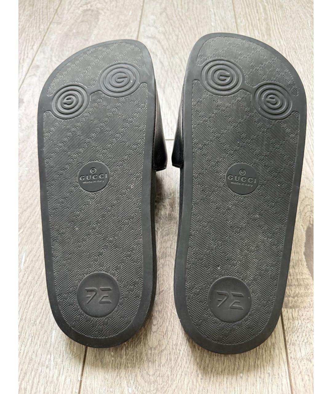 GUCCI Черные шлепанцы, фото 7