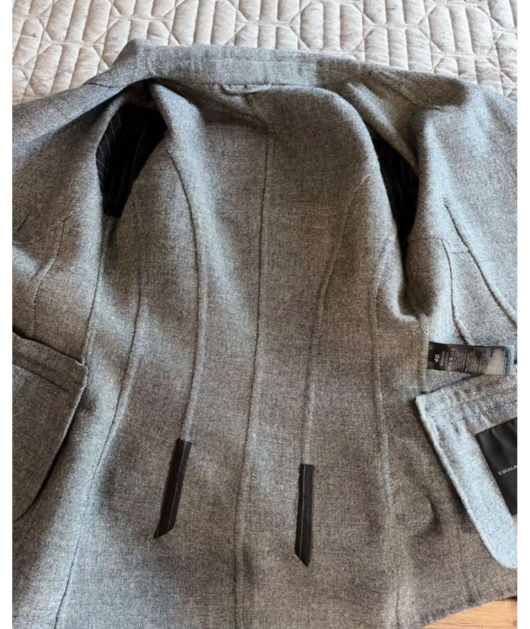 ERMANNO SCERVINO Серый шерстяной жакет/пиджак, фото 6
